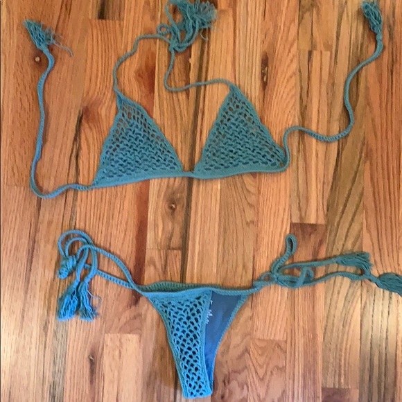 midnight swim real avalon crochet bikini set - Picture 1 of 6
